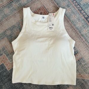 NWT Uniqlo Ribbed Cropped Sleeveless Bra Top XL